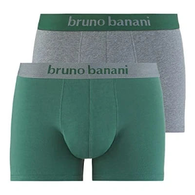 Abbildung von Bruno Banani Herren Short 2Pack Flowing Unterwäsche, tannengrün//Graumelange, S