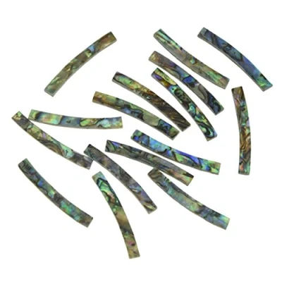 Abbildung von KAISH Gitarren Rosette, Neuseeland, Abalone, gebogene Streifen, Schalllocheinlage, Maße: 125 mm, 3 1,5 mm