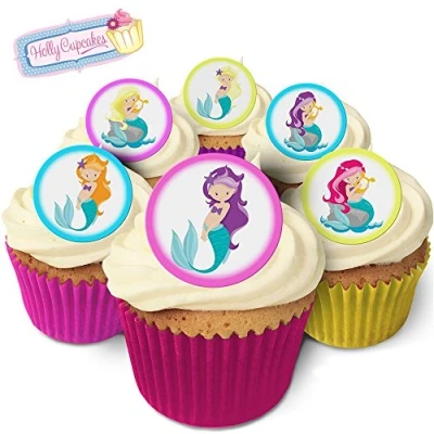 Abbildung von 24 Wunderschöne essbare Kuchendekorationen: Meerjungfrauen / Edible Decorations: Mermaids