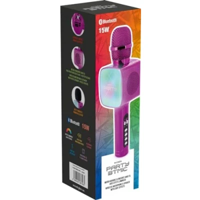 Abbildung von Bigben PARTY BTMIC Wireless Microphone + Speaker with Light Effects pink