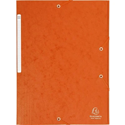 Abbildung von Exacompta 17117H 1 Mappe mit Gummizug Maxi capacity 3 Klappen aus Glanzkarton Maße 24 x 32 cm für Dokumente im Format A4 Farbe Orange