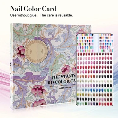 Abbildung von 120 Farben Nagel Farbkarte, Nailart Display,Nailart Display Farbkarte Buch, Salon Gel Anzeigen Nagellack Muster Designs Nagelspitzen Speicher Werkzeuge für Kunst Entwurf(Musterabdeckung)