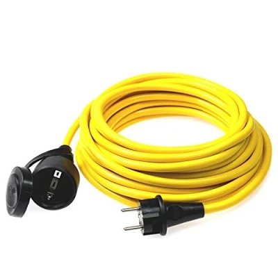 Abbildung von as Schwabe Verlängerungskabel 15 m 230 V, 16 A Schutzkontaktstecker Outdoor Stromverlängerungskabel Verlängerung für Außenbereich K35 AT N07V3V3 F 3G1,5 IP44 Made in Germany, Gelb, 60353
