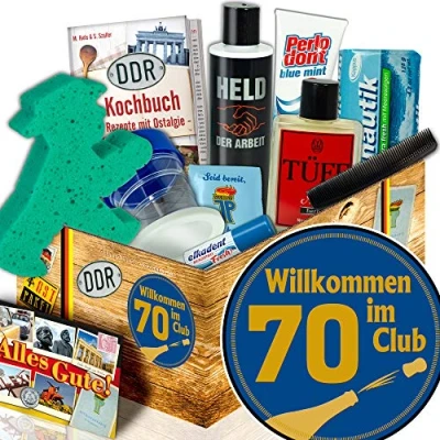 Abbildung von Geschenkidee Geburtstag 70 / Männer Pflegeset DDR/Wilkommen im Club