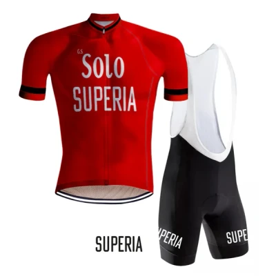 Abbildung von Retro Radsport Outfit Solo Superia Rot Redted