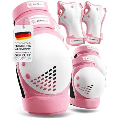 Abbildung von Protektoren Kinder Schoner Set Skateboard Knieschoner. Ellenbogen. Handschoner