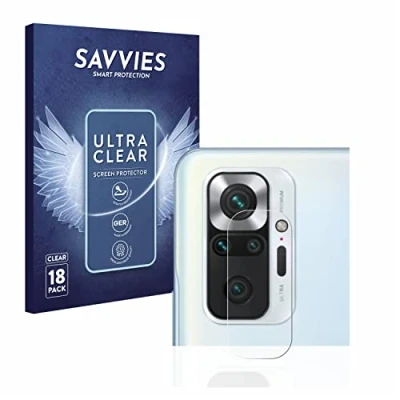 Abbildung von Savvies 18 Stück Schutzfolie für Xiaomi Redmi Note 10 Pro/Max (nur Kamera) Displayschutz Folie Ultra Transparent