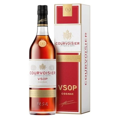 Abbildung von Courvoisier VSOP Cognac aus Frankreich mit Geschenkverpackung einzigartig blumig fruchtiger Geschmack 40% Vol 700ml Einzelflasche