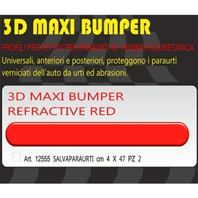 Abbildung von 4R Quattroerre.it 12555 Universal Schutzleisten für Autos 3D Maxi Bumper, reflektierendes Rot, 40 mm x 47 cm, 2 Stück