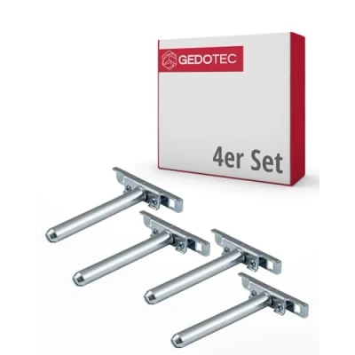 Abbildung von Gedotec Tablarträger Regal Halterung verstellbar 4 Stück Regalhalterung unsichtbar SUPPORT Bodenträger aus Eisen verzinkt Regalträger Fachboden Träger für Wand Montage
