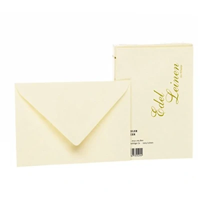 Abbildung von Rössler Papier 2031705802 Edel Leinen Briefumschlagpack DIN C6, Seidenfutter, ivory