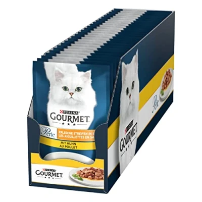 Abbildung von Gourmet Perle Erlesene Streifen Katzenfutter nass, mit Huhn, 26er Pack (26 x 85g)