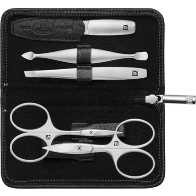 Abbildung von ZWILLING Maniküreset (5 Teilig, Yak Leder Etui, Reißverschluss, mit Nagel und Hautschere), Premium, Schwarz