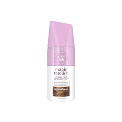 Abbildung von Nishlady Magic Retouch Sprays Instant Root Concealer Spray Schnelle und Einfache Anwendung, Ansatz Ausbesserungsspray, für Frauen Haarfarbspray Hellbraun, Schwarz (Medium Brown, 100 ml (1er Pack))