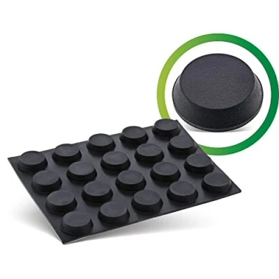 Abbildung von InLine® Gummipads, 12mm, 20er Pack, schwarz, flach, selbstklebend