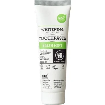 Abbildung von Urtekram Fresh Mint Zahnpasta Vegan Zahnaufhellende ohne Fluorid Bio und natürliche Inhaltsstoffe Dental, 75 ml (1er Pack)