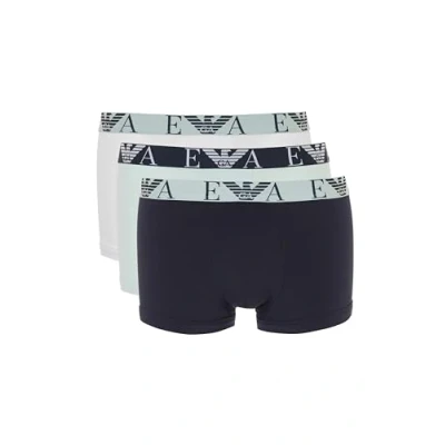 Abbildung von Emporio Armani Parigamba 3 PACK Panties, Herren, Größe: Small, Bianco/marine/menta white/mint