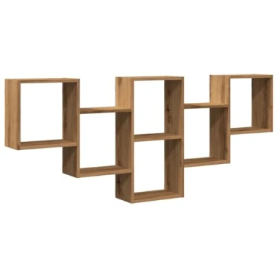 Abbildung von vidaXL Wandregal, Schweberegal mit Stauraum, Bücherregal Hängeregal für Wohnzimmer Küche Büro Schlafzimmer, Dekorativ Regal Wandboard, Artisan Eiche Holzwerkstoff