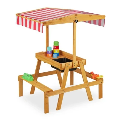 Abbildung von relaxdays Kindersitzgruppe mit Dach für den Garte
