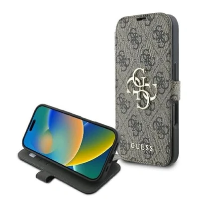 Abbildung von CG Mobile Guess GUBKP16S4GMGBR Hülle für iPhone 16 6.1&quot; braun Book 4G Metal Logo