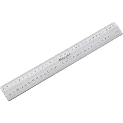 Abbildung von Westcott E 10112 00 Schneidelineal aus Metall, 30 cm, silber