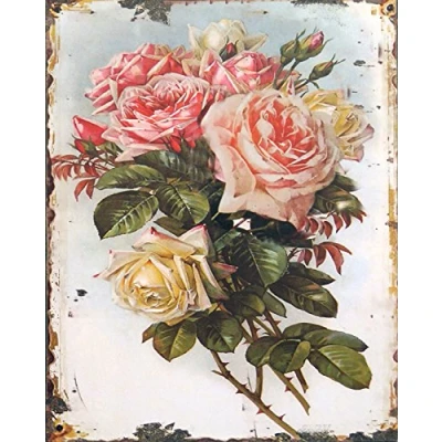 Abbildung von LB H&amp;F Blechschild Rosen Metall 25x20 cm