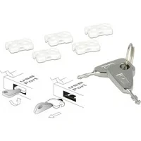 Abbildung von Delock USB Port Blocker für A Buchse, 20648, Silber, Weiß
