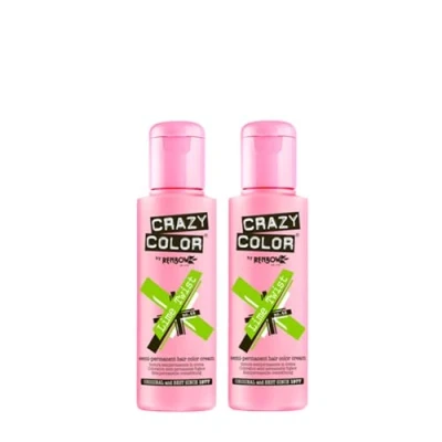 Abbildung von 2x Crazy Color Semi Permanente Haarfarbe 100ml (Lime Twist Grün)
