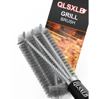 Abbildung von QLSXLB Grillbürste, Edelstahl Bürste Grill, Grillrost Bürste, Grill Reinigungsbürste Langer Griff, Drahtbürste für Gasgrill, Holzkohlegrill und Elektrogrill