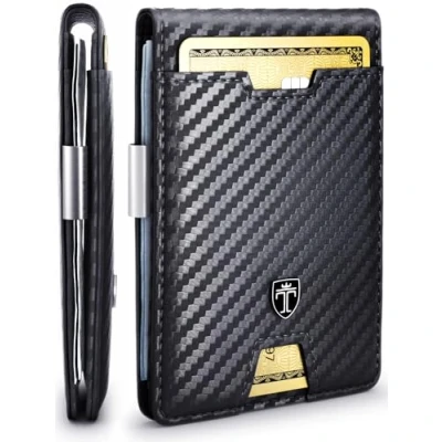 Abbildung von TRAVANDO Geldbörse mit Geldklammer New York Geldbeutel Herren Slim Wallet Münzfach RFID Portemonnaie Männer klein Portmonaise Kreditkartenetui Brieftasche Portmonee Geldtasche Portmonai Etui Geschenk