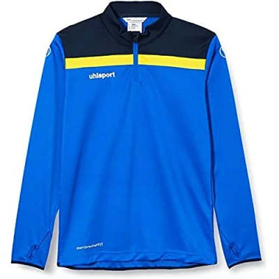 Abbildung von uhlsport Kinder Offense 23 1/4 Zip Top Sweatshirt, azurblau/Marine/limonenge, 116