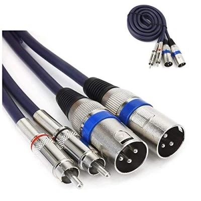 Abbildung von HTRUIYATY 2xXLR Männlich Kable auf 2xCinch Kabel RCA kable, HiFi Stereo Audio Verbindung XLR Patchkabel Mikrofon Leistungsverstärker 5 m