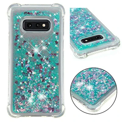 Abbildung von KBIKO zxl Kompatibel mit für Samsung Galaxy S10e Glitzer Leicht Hülle, Handyhülle Flexibel TPU Silikon Cover Erhöhte Kanten Flüssigkeit Treibsand Schutzhülle S10e.Green YBL