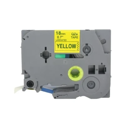 Abbildung von BROVACS 1 Packung Blau auf Gelb Laminiertes Etikettenband Kompatibel mit Brother P Touch Etikettendrucker TZ 643 TZe 18mm 3/4&quot; OPA4643