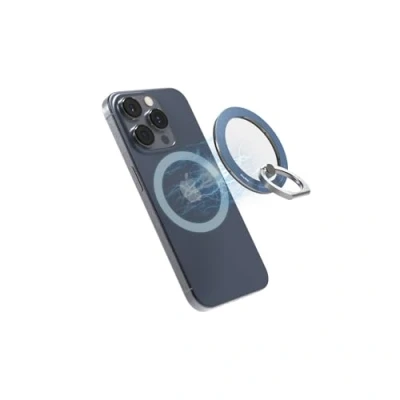 Abbildung von iRing Handyringhalterung Finger Handyring Magsafe Kompatibel 360 Grad Drehung 180 Neigungsfunktion Stahlblau