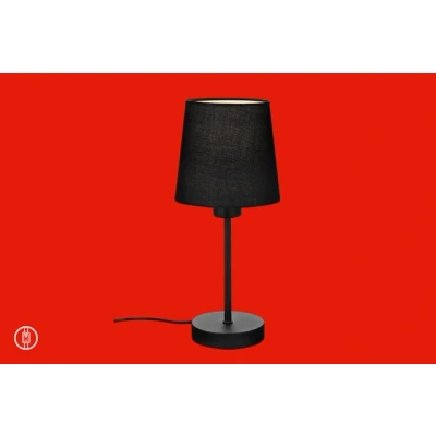 Abbildung von BRILONER Nachttischlampe mit Kabelschalter, Lampenschirm aus Stoff, E14 Fassung max. 25 Watt, Tischlampe, Lampe, Schreibtischlampe, Tischleuchte, Bürolampe, Leselampe Bett, 10x31,4 cm, Schwarz