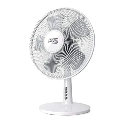 Abbildung von Black &amp; Decker BXEFD40E, Haushalts Lamellenlüfter, Weiß, Tisch, 57 dB, 1375 m3/h, Tasten