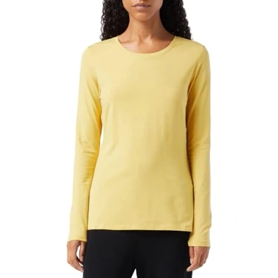 Abbildung von Amazon Essentials Damen Langärmeliges T Shirt mit Rundhalsausschnitt, Klassischer Schnitt (Erhältlich in Übergröße), Dunkelgelb, XXL