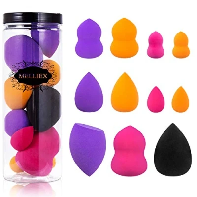 Abbildung von 11 Stück Make up Schwamme Beauty Blender Puderquaste Waschbar Latexfrei Schwämmchen Puff für Foundation Pulver Creme Flüssigkeit, 3 Größen