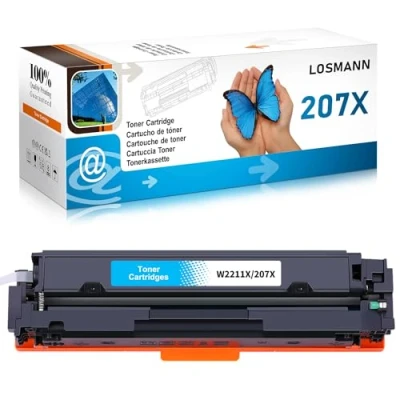 Abbildung von LOSMANN 207X W2211X Mit Chip Toner Kompatibel für HP 207A W2211A Ersatz Color Laserjet Pro MFP M283fdw M255dw M282nw M283fdn M255nw (Cyan)