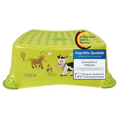 Abbildung von KiNDERWELT Tritthocker Premium Funny grün stabiler Hocker für Kinder, Anti Rutsch Funktion