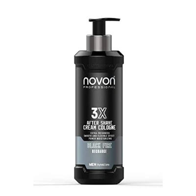Abbildung von 3 x Novon Professional 3X Aftershave Cream Cologne Black Fire 400ml Rasur Creme Kölnisch Wasser nach der