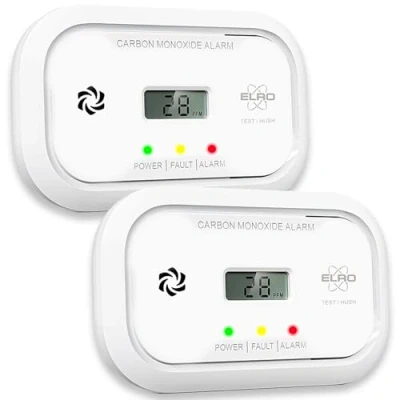 Abbildung von 2er Pack ELRO FC5003 Kohlenmonoxidmelder 10 Jahres Sensor Mit Display 2 Stück