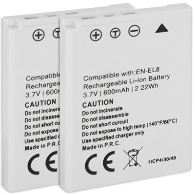 Abbildung von 2X Akku EN EL8 für Nikon Coolpix P1, P2 / S1, S2, S3, S5, S6, S7, S7C, S8, S9, S50c, S51, S51c, S52, S52c