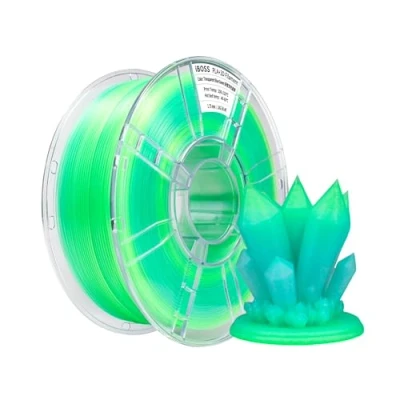 Abbildung von iBOSS Gradient PLA Plus 3D Drucker Filament 1,75 +/ 0,02 mm, 1 kg Spule (2,2lbs) Transparentes Zweifarbiges Pro Filament, Passend für die meisten FDM (Transparent Blau Grün)