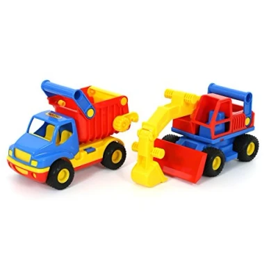 Abbildung von WADER QUALITY TOYS Spielzeug Kipper ConsTruck Set 2 tlg. Muldenkipper mit Bagger