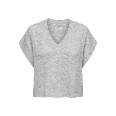 Abbildung von ONLY Damen ONLMELODY Vest KNT NOOS Pullover, Light Grey Melange, S