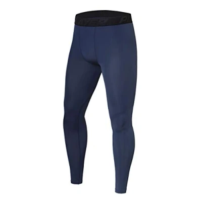 Abbildung von PowerLayer Herren Leggings, Kompressionshose, Sporthose, Lang Dunkelblau, M