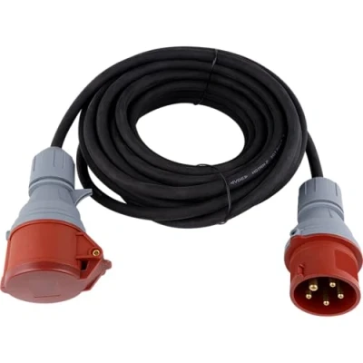 Abbildung von REV CEE Verlängerung Verlängerungskabel 10m außen IP44 Starkstromkabel, 11000W, 400V, schwarz