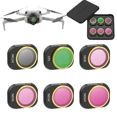 Abbildung von MotuTech Filter Set für DJI Mini 4 Pro, Neutraldichte, UV Filter, polarisierend, verstellbar, CPL+MCUV+ND8+ND16+ND32+ND64
